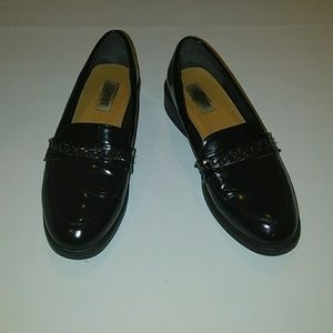 Espirit - Florence black faux leather loafers 7.5M